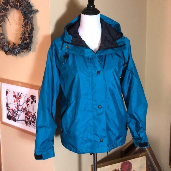 Vintage EMS Windbreaker Waterproof GORE-TEX Blue Green Classic Outdoor Parka - Picture 1 of 13